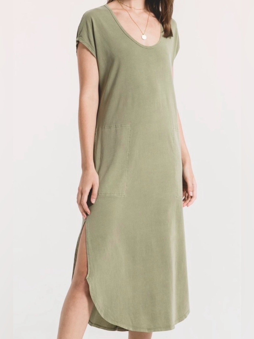 Z Supply Green Shirt Style Leira Midi Dress Women’s Size Small